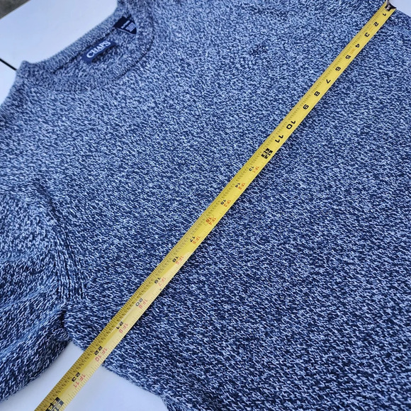 Chaps Men's Heather Blue Logo Long Sleeve Crew Neck 100% Cotton Sweater XL - Picture 10 of 11